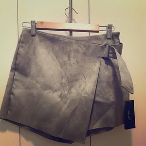 Zara Faux Suede Wrap Skort